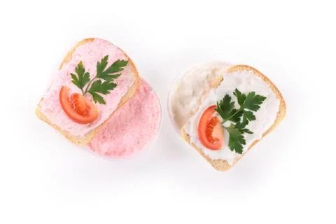 Two toast's over white Stock Photos