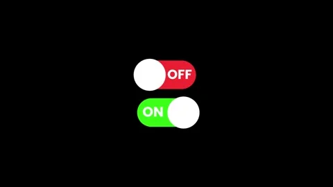 Two toggle switches one red OF and one green ON on animation black backgrou.. Stock Footage 321792760