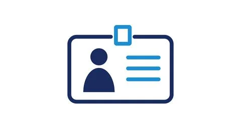 Two-tone blue ID card vector icon Ilustração Stock