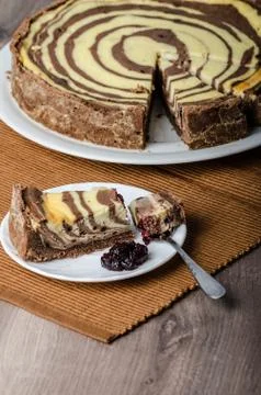 Two-tone cheesecake Stock Photos
