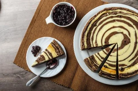 Two-tone cheesecake Stock Photos