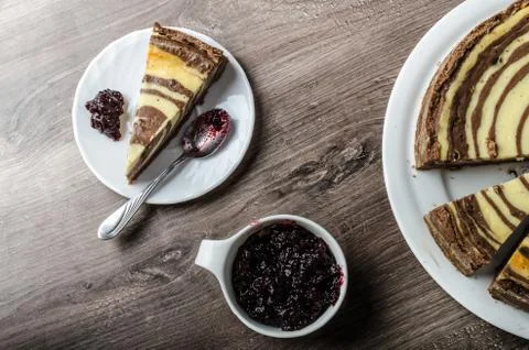 Two-tone cheesecake Stock Photos