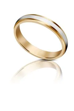Two tone gold wedding ring Stock Photos