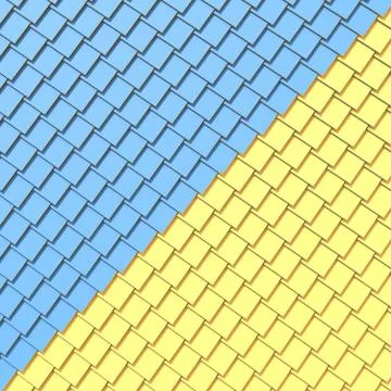 Two tone squares extruded abstract background. 3D Stock Illustration