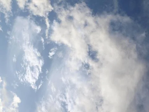 Two toned white clouds and the sky Stock Photos