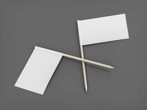 Two toothpick flags Two blank toothpick flags on gray background Copyright... Stock Photos