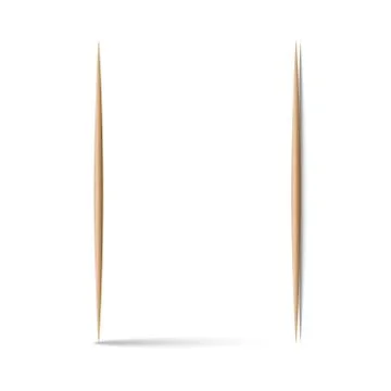 Two toothpicks vertical 3d realistic vector illustration vertical and horizon Stock Illustration