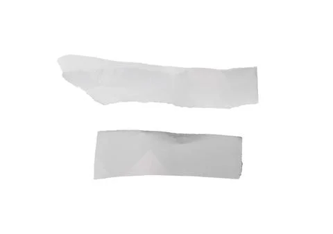 Two torn paper strips isolated on white background. elements with uneven ripp 스톡 사진
