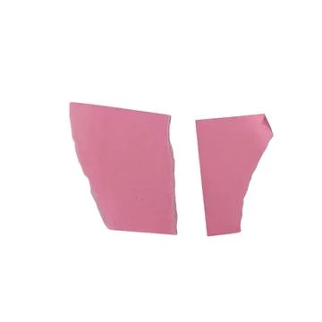 Two Torn Pink Paper Pieces Against Black Background 库存插图