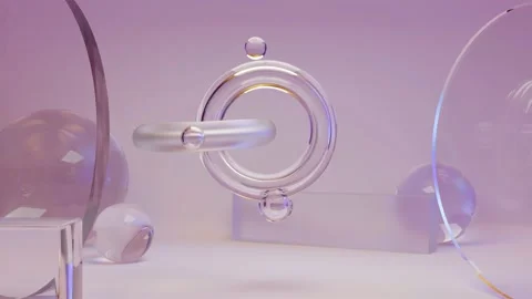 Two torus connected like chain links, oddly satisfying, Abstract background Stock Footage 226253475