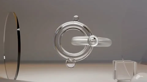 Two torus connected like chain links, oddly satisfying, Abstract background Stock Footage 226324921