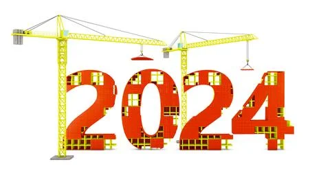 Two tower cranes and figures 2024 Stock Illustration