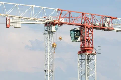 Two Tower Cranes Stock Photos
