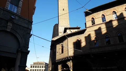 Two Towers of Bologna Stock Footage 83942501