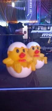 Two Toy Chicks Foto stock