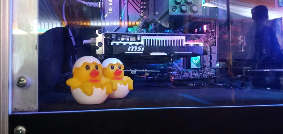 Two Toy Chicks Stock Photos