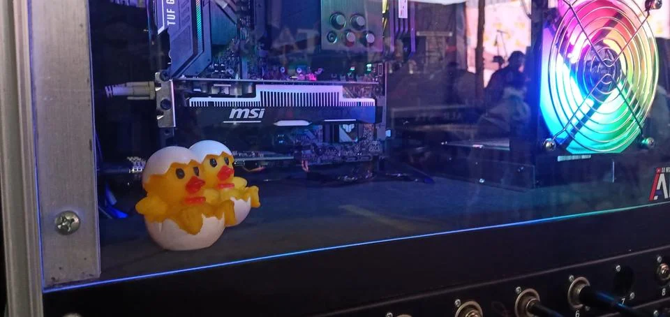 Two Toy Chicks Stock Photos