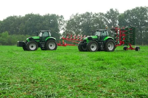 Two tractors Stock Photos