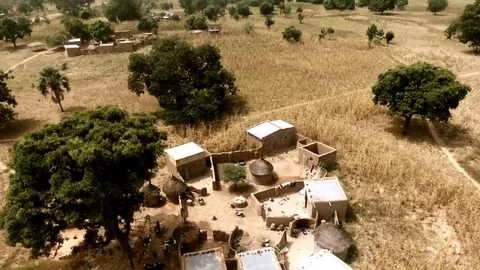 Two traditional courtyard with huts Stock Footage 80755950