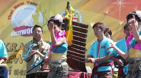 Two Traditional Thai Dancers Stock Footage 10865123