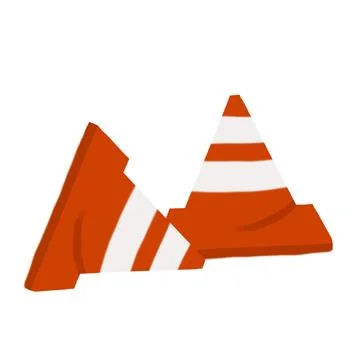 Two Traffic Cone Stock Illustration