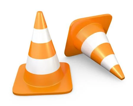 Two traffic cones Stock Illustration