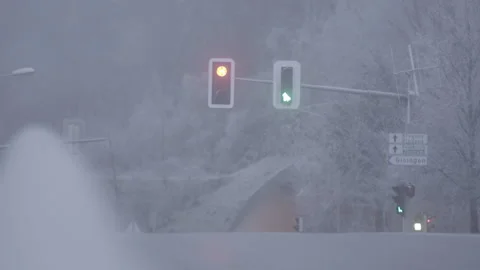 Two traffic lights. Green and red Stock Footage 264840568