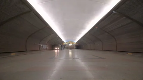 Two trains arrive at the metro station Stock Footage 61235416