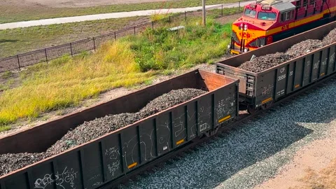 Two Trains - Different Directions - Bettendorf, Iowa - September 7, 2024 Stock Footage 284669745