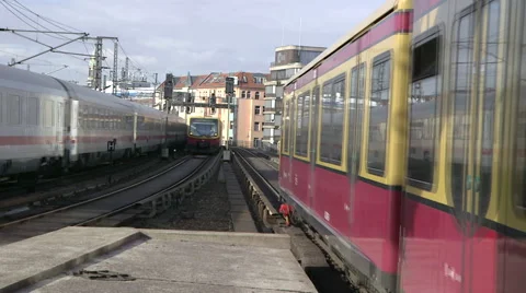 Two trains Video stock 63527423