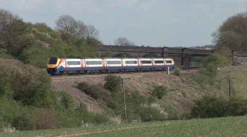 Two Trains on the Midland Mainline Stock Footage 37483840
