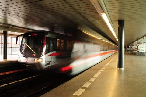 Two trains, one motion. Stock Photos