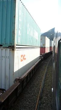 Two Trains Passing Stock Photos