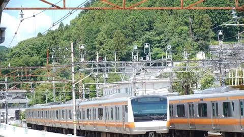 Two trains Stock Photos