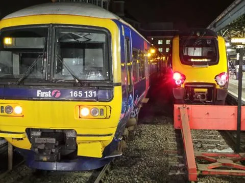 Two Trains, Reading Stock Photos