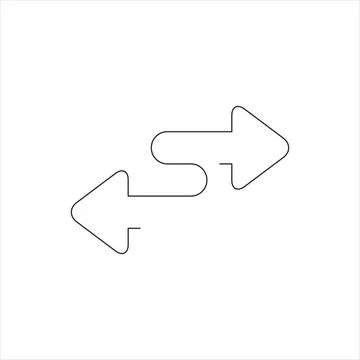 Two Transfer arrows one line icon. linear style sign for mobile concept and web Stock Illustration