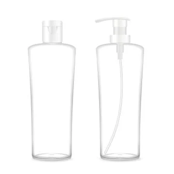 Two transparent cosmetic bottles Stock Illustration
