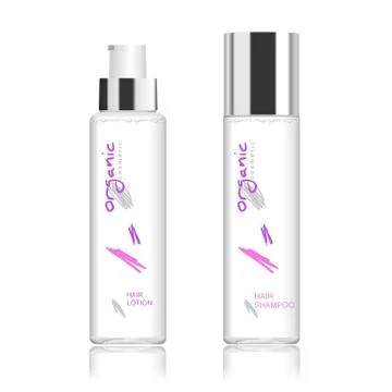 Two transparent cosmetic bottles Stock Illustration
