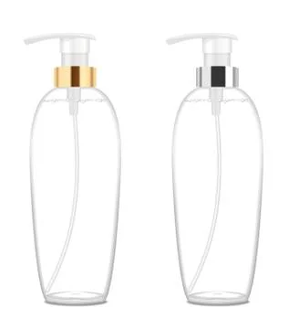 Two transparent cosmetic bottles. Vector Stock Illustration