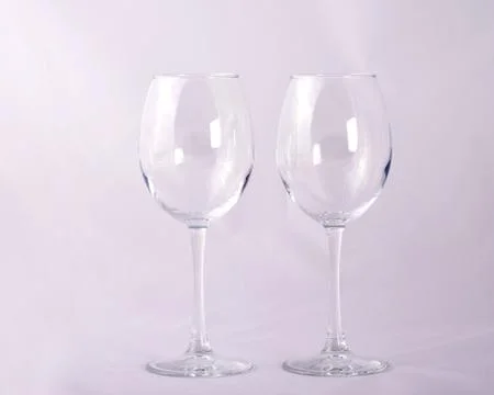 Two transparent empty glasses Stock Photos