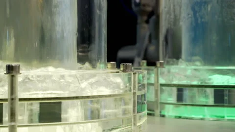 Two transparent flasks with a geyser. Stock Footage 161248938