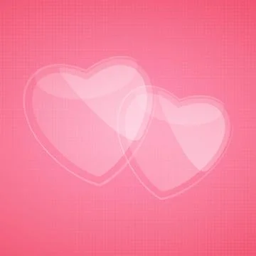 Two transparent hearts Stock Illustration