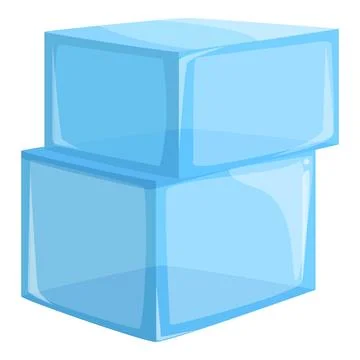 Two transparent ice cubes stacked on each other Stock Illustration