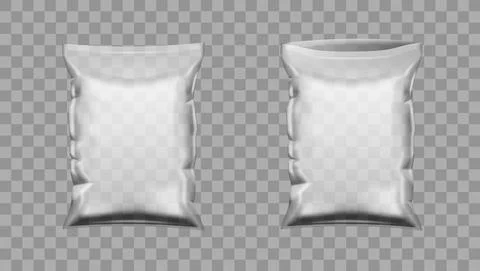 Two Transparent Package Open And Close For Snacks Stock Illustration
