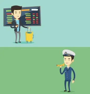 Two transportation banners with space for text. Stock Illustration