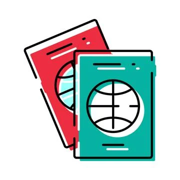 Two travel documents for global identity and migration Illustration
