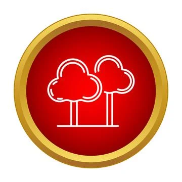 Two trees line icon representing nature and forest Stock Illustration