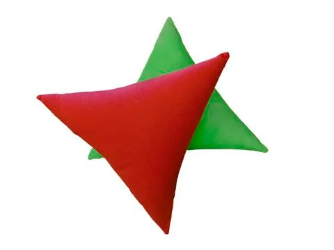 Two triangular decorative pillows. Stock Photos