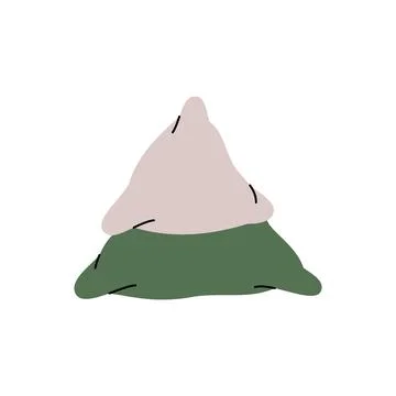 Two triangular pillows. Warm cozy pillows. Vector illustration. Illustrazione stock