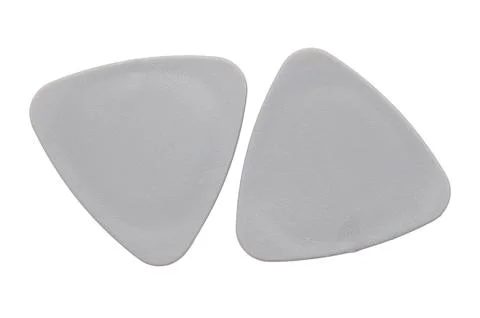 Two triangular shaped objects are on a white background Foto stock